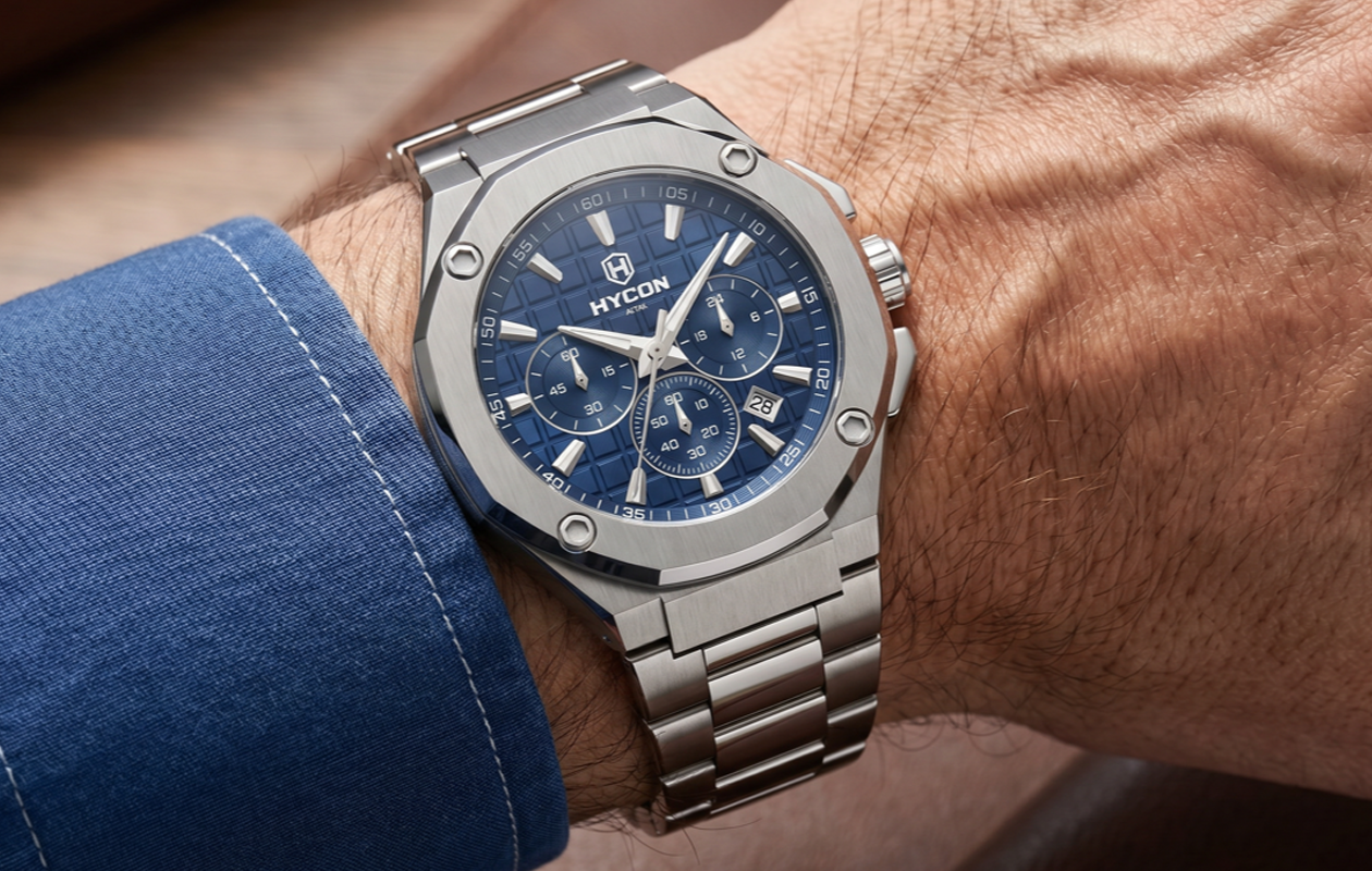HYCON Atlas Blue Steel — worn on the wrist