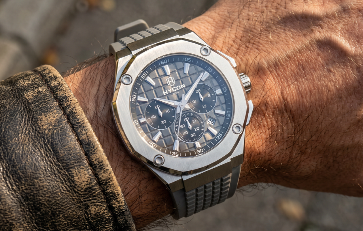 HYCON Atlas Grey Silicone — worn on the wrist