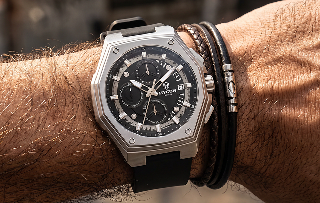 HYCON Kronos Steel — worn on the wrist